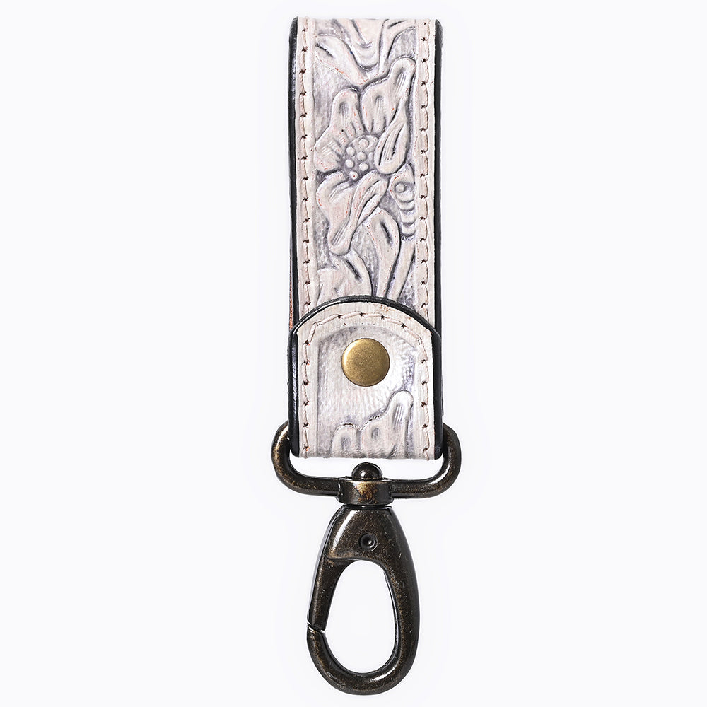 American Darling ADKR218 Hand Tooled Genuine Leather Wristlet Key Ring