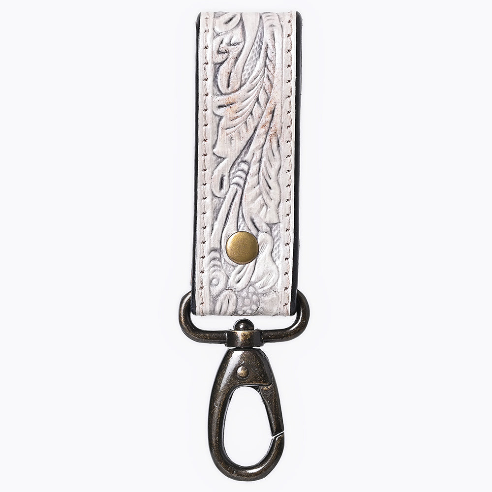American Darling ADKR218 Hand Tooled Genuine Leather Wristlet Key Ring