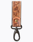 American Darling Hand Tooled Genuine Leather Wristlet Key Ring
