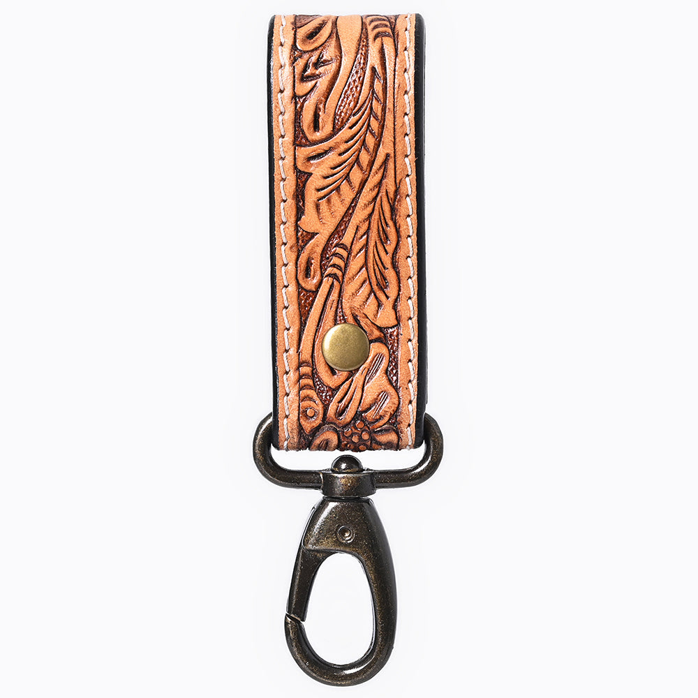 American Darling ADKR218 Hand Tooled Genuine Leather Wristlet Key Ring