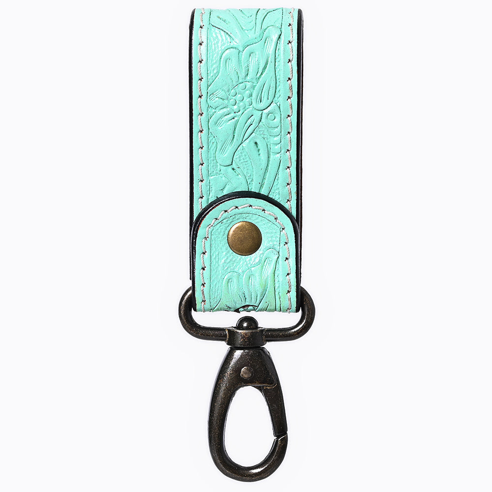American Darling ADKR218 Hand Tooled Genuine Leather Wristlet Key Ring