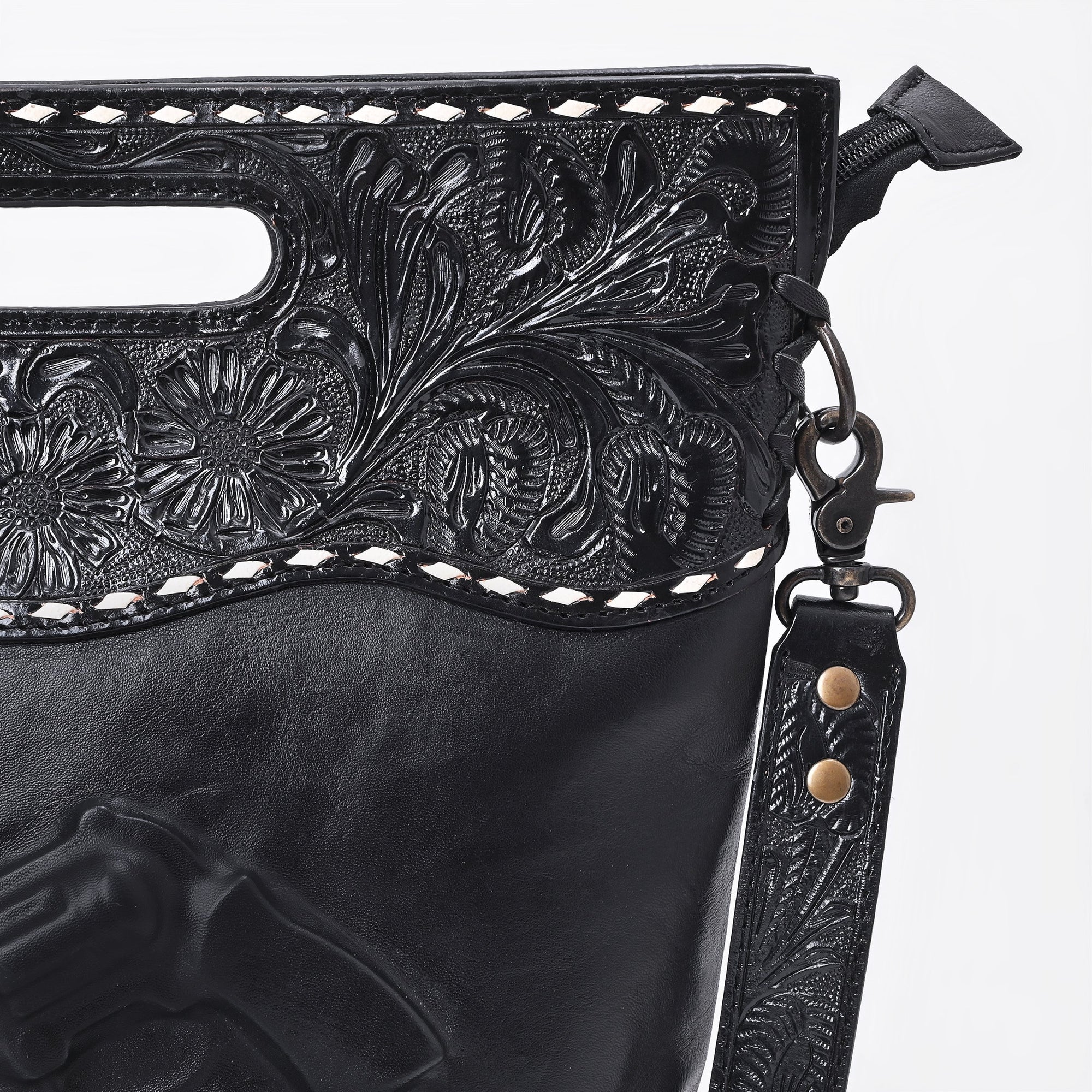 American Darling Women's Clutch Bag Western Hand Tooled Genuine Leather Handbag