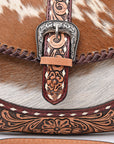 American Darling Crossbody Beautifully hand tooled Hair On Genuine Leather women handbag