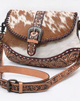 American Darling Crossbody Beautifully hand tooled Hair On Genuine Leather women handbag