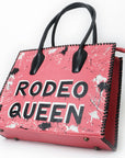 Never Mind Tote Hand Painted Genuine Cowhide Leather Women Bag Western Handbag Purse