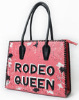 Never Mind Tote Hand Painted Genuine Cowhide Leather Women Bag Western Handbag Purse
