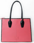 Never Mind Tote Hand Painted Genuine Cowhide Leather Women Bag Western Handbag Purse