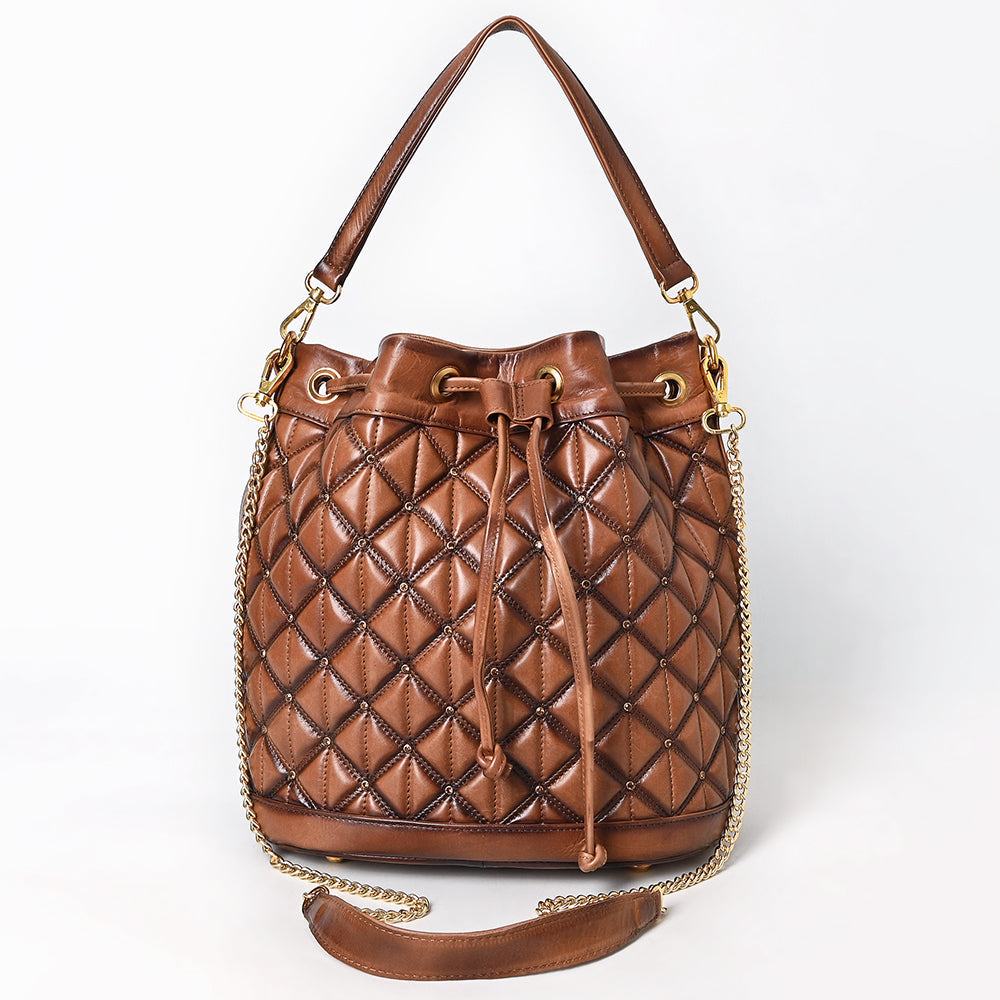 American Darling Bucket Chain Strap Genuine Leather Women Bag Western Handbag Purse