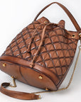 American Darling Bucket Chain Strap Genuine Leather Women Bag Western Handbag Purse