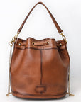 American Darling Bucket Chain Strap Genuine Leather Women Bag Western Handbag Purse
