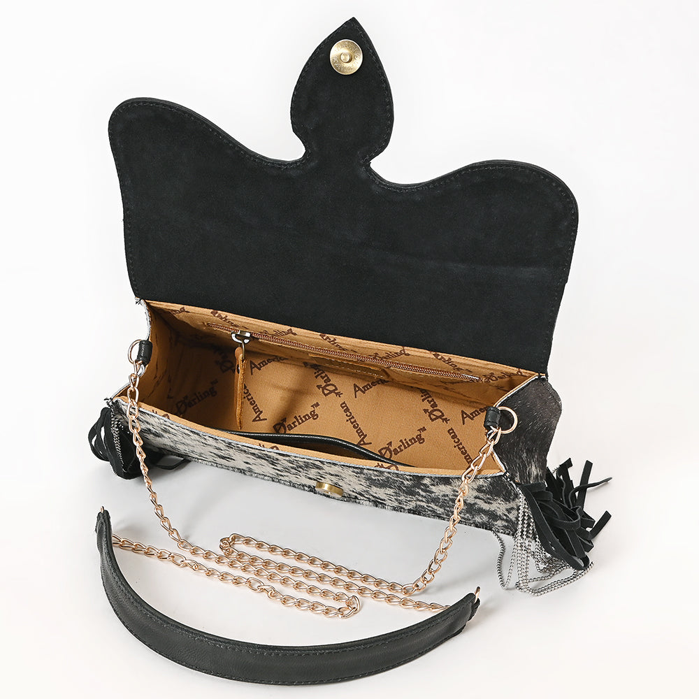 American Darling Crossbody Hand Tooled Hair On Genuine Leather Women Bag Western Handbag Purse