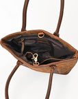 American Darling Tote Bag Western Quilted Genuine Leather Handbag with Hand-Stitched Accents and Premium YKK Zipper