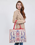 American Darling Tote Beautifully Leather Embroidered Design women handbag