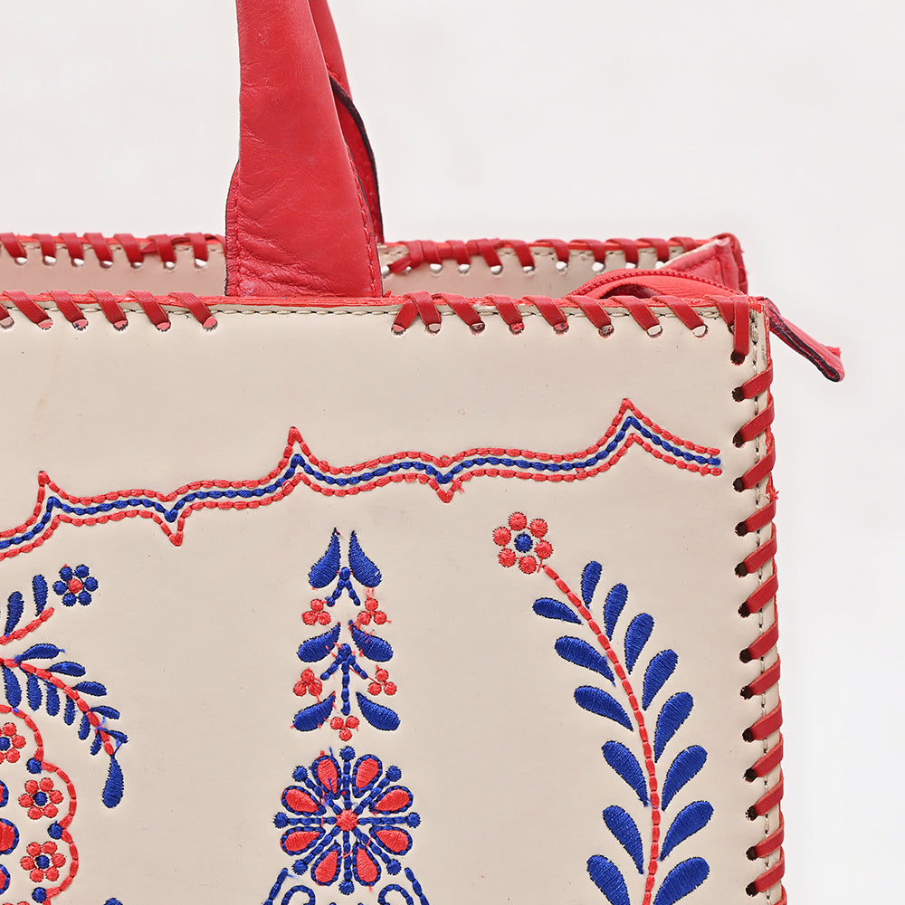 American Darling Tote Beautifully Leather Embroidered Design women handbag