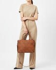 American Darling Premium Studded Leather Tote Bag with Dual Handles & Adjustable Strap – Stylish Western-Inspired