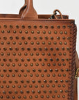 American Darling Premium Studded Leather Tote Bag with Dual Handles & Adjustable Strap – Stylish Western-Inspired