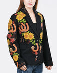 American Darling Women’s Embroidered Sunflower Blazer | Horseshoe Western Boho Fabric Jacket