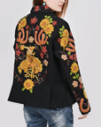 American Darling Women’s Embroidered Sunflower Blazer | Horseshoe Western Boho Fabric Jacket