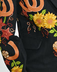American Darling Women’s Embroidered Sunflower Blazer | Horseshoe Western Boho Fabric Jacket