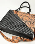 American Darling Tote Quilted Hand Tooled Genuine Leather Women Bag Western Handbag