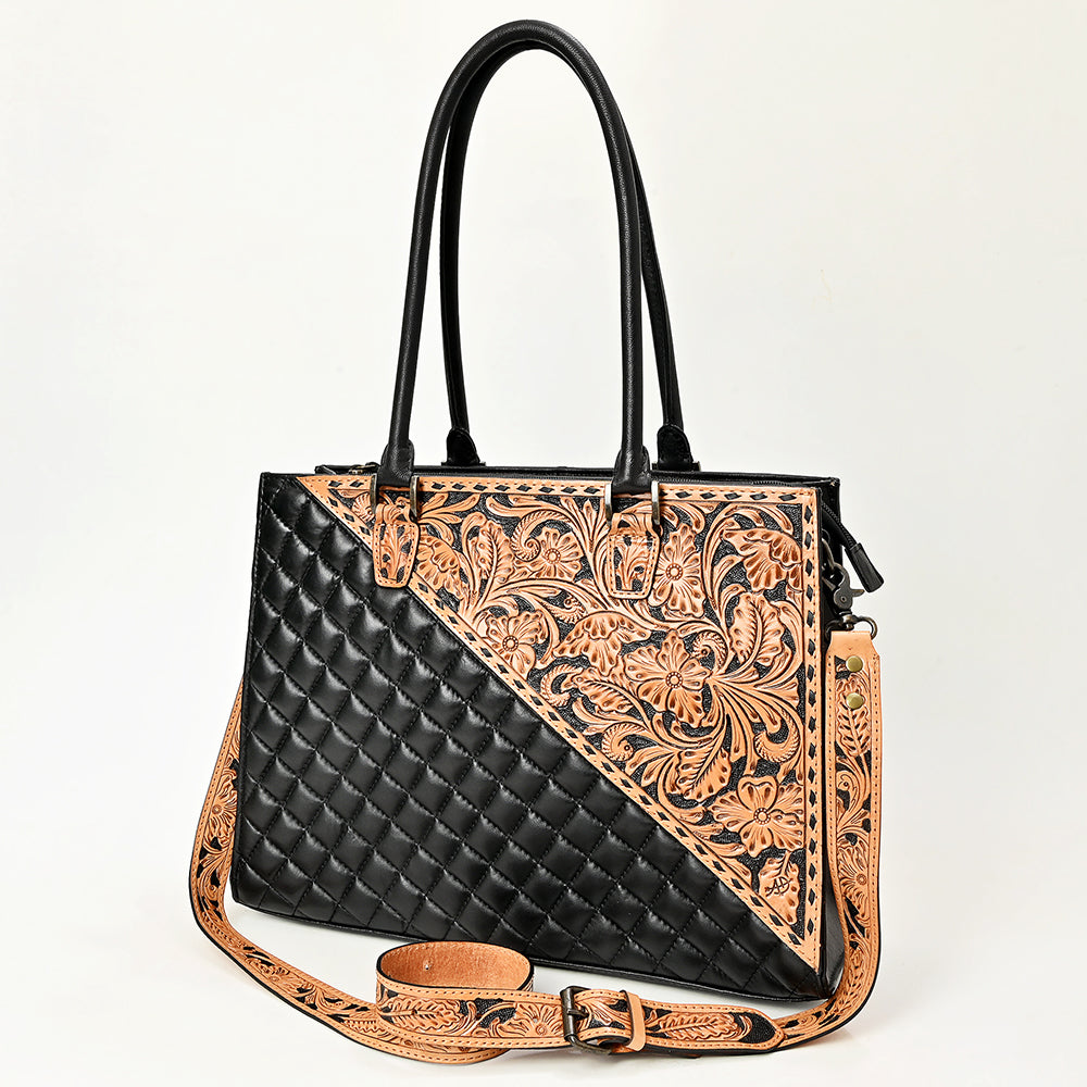 American Darling Tote Quilted Hand Tooled Genuine Leather Women Bag Western Handbag