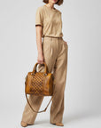 American Darling Vintage Quilted Leather Boston Bag – Classic Barrel Satchel
