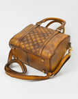 American Darling Vintage Quilted Leather Boston Bag – Classic Barrel Satchel