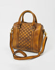 American Darling Vintage Quilted Leather Boston Bag – Classic Barrel Satchel