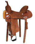Hilason Western Horse Saddle Barrel Racing Trail Pleasure Genuine Leather Brown
