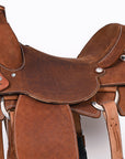 Hilason Western Horse Ranch Roping Roper Genuine Leather Saddle Brown
