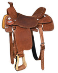 Hilason Western Horse Ranch Roping Roper Genuine Leather Saddle Brown