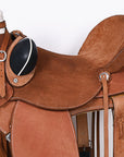 Hilason Western Horse Wade Ranch Roping Genuine Leather Saddle Brown