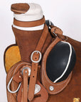 16 In Hilason Western Horse Wade Ranch Roping Genuine Leather Saddle Brown