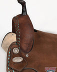 Western Horse Flex Tree Leather Saddle For Trail And Barrel Racing