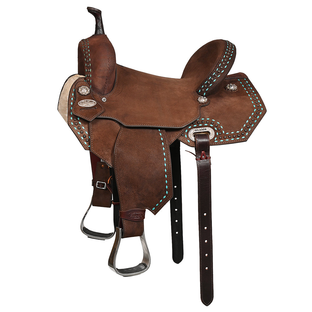 Western Horse Flex Tree Leather Saddle For Trail And Barrel Racing