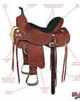 Hilason Western Horse Flex Tree Saddle American Leather Trail Barrel