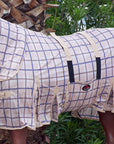 66 In Hilason Western Horse Fly Sheet Uv Protect Mesh Bug Mosquito Summer Spring Blue / White Plaid