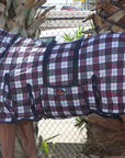 Hilason Western Horse Fly Sheet Uv Protect Mesh Bug Mosquito Summer Spring White / Red Plaid