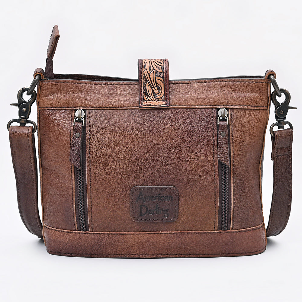 American Darling Crossbody Beautifully hand tooled Hair On Genuine Leather women handbag