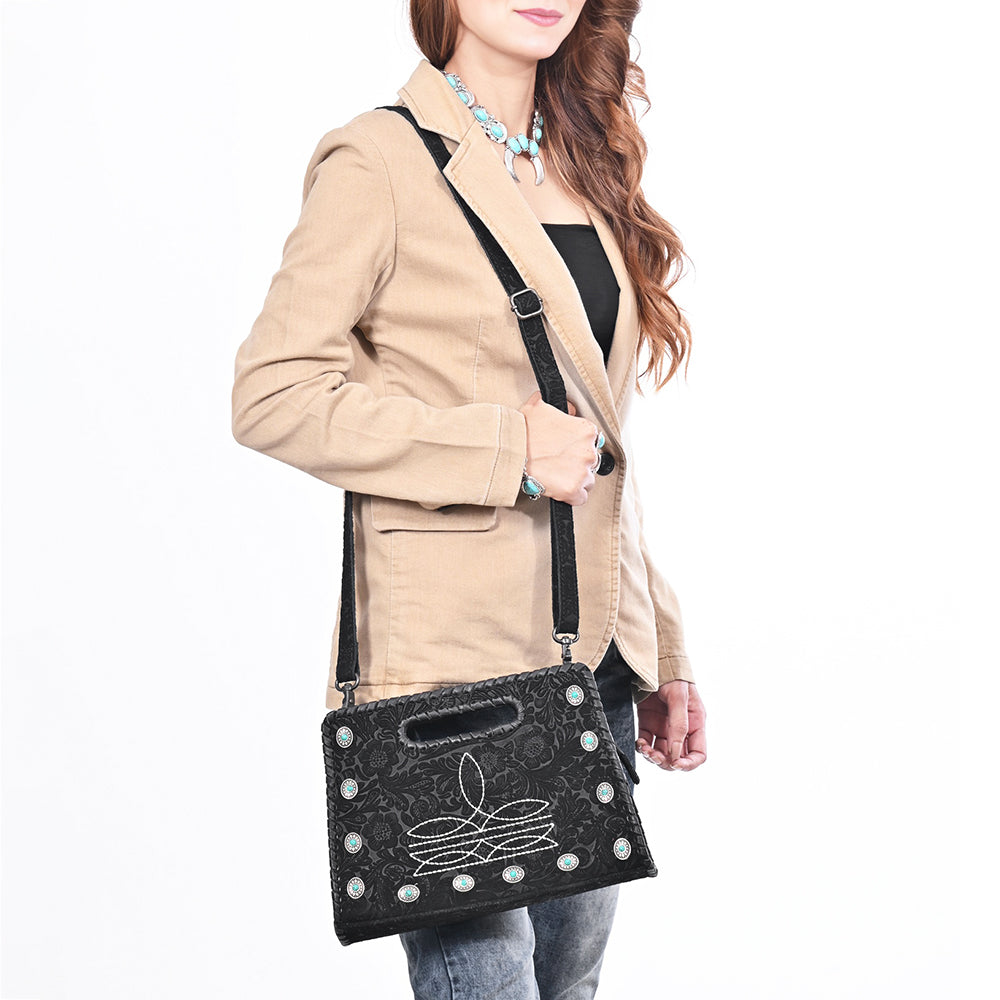 American Darling Clutch Beautifully hand tooled Genuine Leather women handbag