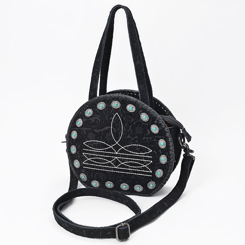 American Darling Canteen Bag Beautifully hand tooled Genuine Leather women handbag