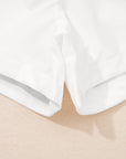 Solid Ribbed Patchwork High Waist Athletic Shorts
