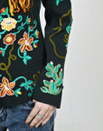 American Darling Genuine Suede Embroidered leather Jacket ladies Girl Black