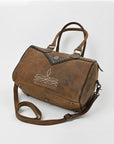 American Darling Western Studded Leather Boston Bag – Vintage Barrel Satchel