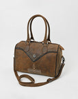 American Darling Western Studded Leather Boston Bag – Vintage Barrel Satchel