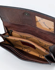 American Darling Women's Wallet Western Hand Tooled Genuine Leather Handbag