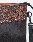 OHLAY Crossbody Hand Tooled Hair On Genuine Leather Women Bag Western Handbag Purse