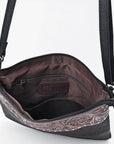 OHLAY Crossbody Hand Tooled Hair On Genuine Leather Women Bag Western Handbag Purse