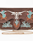 American Darling Rodeo Embroidered Suede Crossbody Bag Cowboy Gold