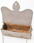 American Darling Rodeo Embroidered Suede Crossbody Bag Cowboy Gold